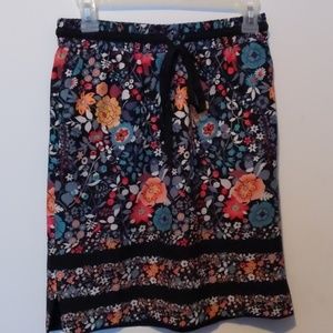 Floral Pocket Drawstring Skirt